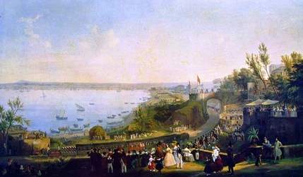 Inauguration de la ligne de chemin de fer Naples-Portici, 1840